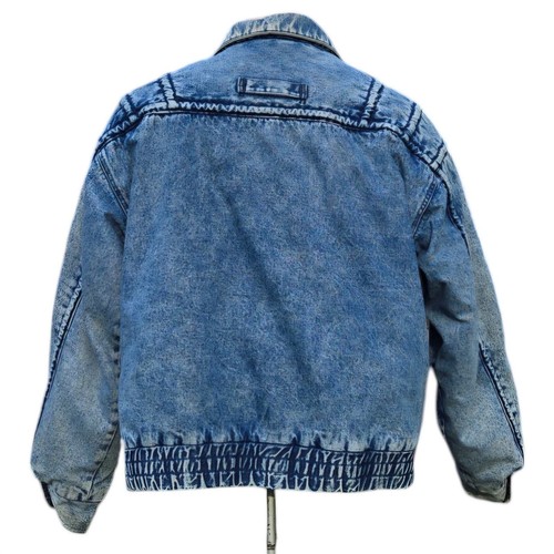 Vintage Denim Bomber Jacket size Large - Picture 2 of 7