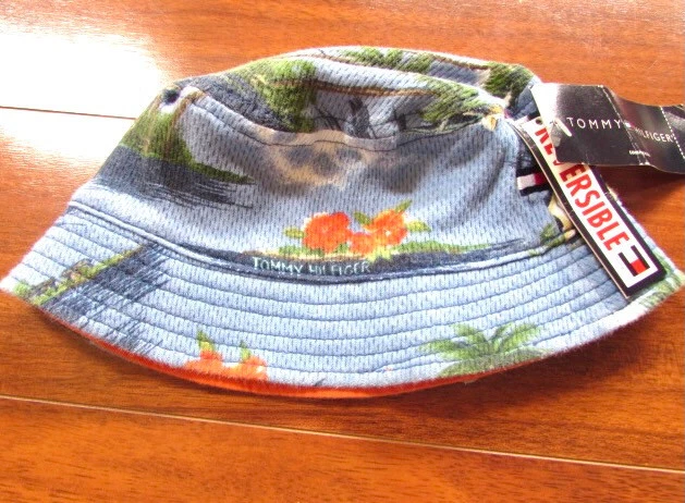 TOMMY HILFIGER ~ New! NWT One Size ~ VINTAGE Y2K! Reversible Logo Bucket Hat c23