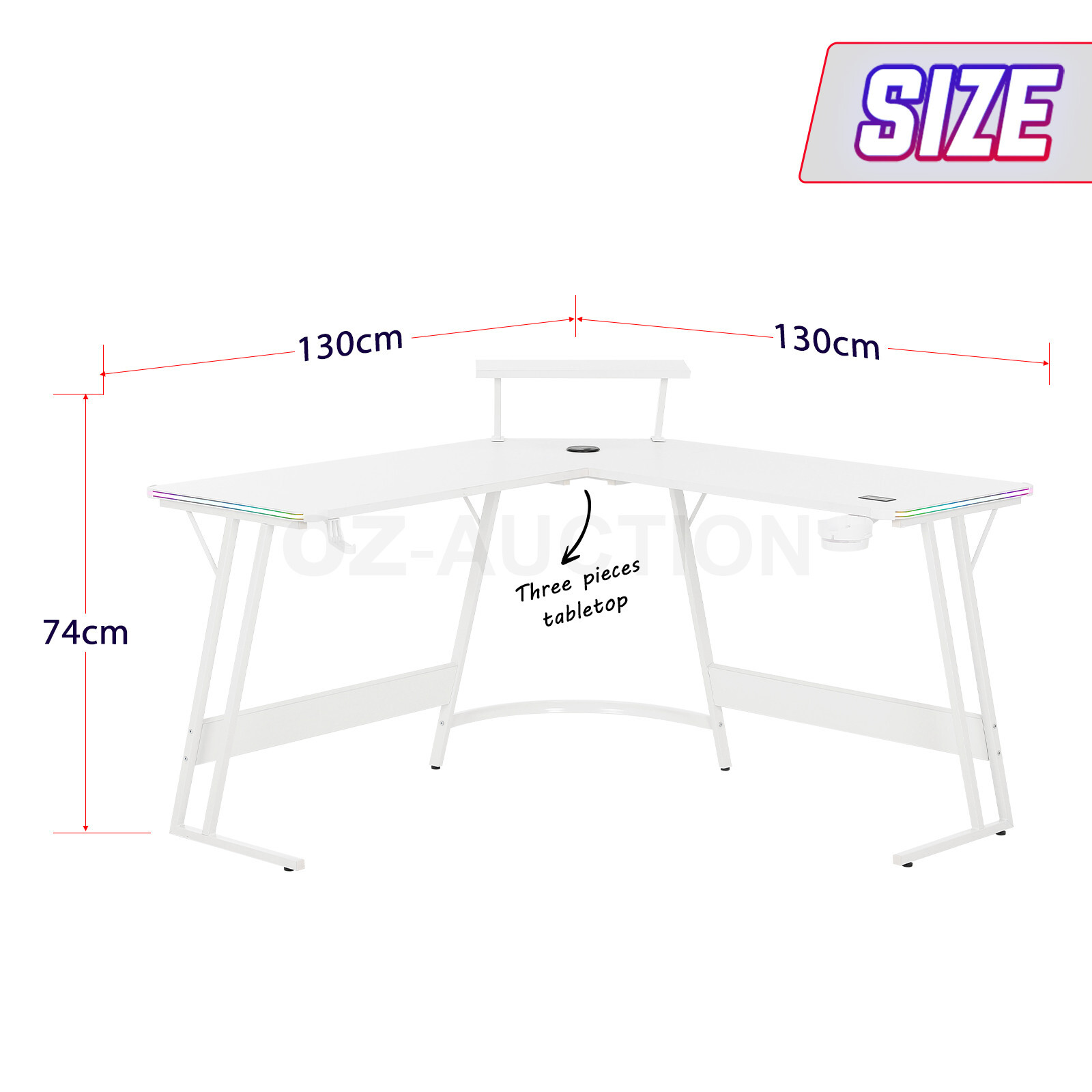 L Shaped Gaming Desk Computer Table Corner Office Gamers Workstation
