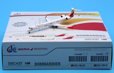 JC Wings 1:400 Iberia Regional Bombardier CRJ-1000 Diecast Aircraft Model EC-MVZ