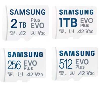 Samsung EVO Plus 256GB 512GB 1TB 2TB  Micro SD A2 V30 C10 Micro SDXC Memory 