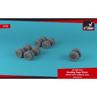 HP Victor wheels w/ weighted tires & front mudguard Armory AR AW72420 Scale 1/72