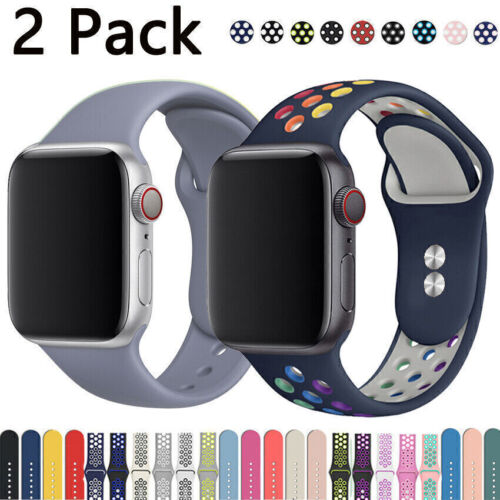 2 Pc Silicone Watch Band Strap for Apple iWatch Ultra 8 7 6 5 4 3 SE Series 49mm - Picture 1 of 23