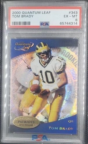 TOM BRADY 2000 Donruss Quantum Leaf 343 RC Rookie PSA 6 Patriots & Buccaneers