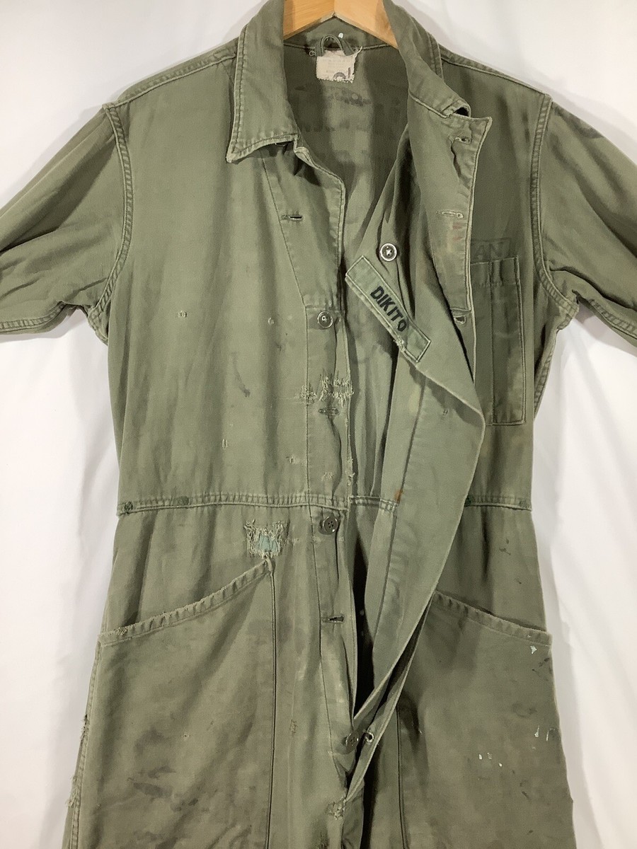 Vintage Vietnam Era Military Coveralls Cotton Sateen OG107