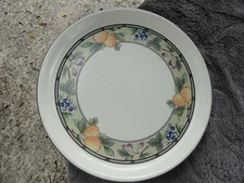 Mikasa Garden Harvest Orange Blue Purple Fruit Leaves Cream Chip & Dip Plate