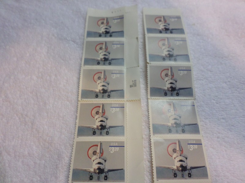 Lot of 10 US Postage Stamps Space Shuttle Landing $3.20 Priority Mail Stamps