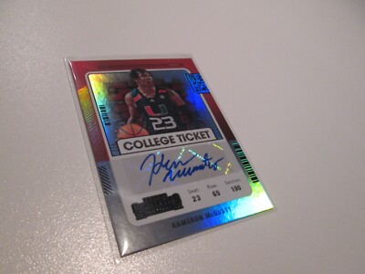 Kameron McGusty  Auto  College Ticket   # CT-KMC  Panini Contenders 2022