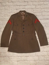 Crown Clothing Company DSCP Mens Military Jacket Coat Green Arm Patches 43R