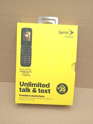 Alcatel OneTouch Retro Sprint Prepaid Cell Phone New in Sealed Box