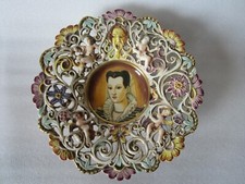 SPLENDIDO VASO VINTAGE ITALIANO FORSE LENCI PORCELLANA RINASCIMENTALE REVIVAL 