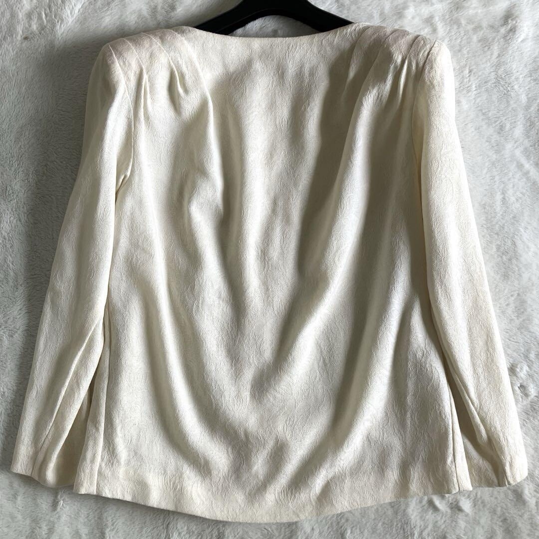 Set gonna jacquard floreale vintage lana Yves Saint Laurent taglia M panna dal Giappone