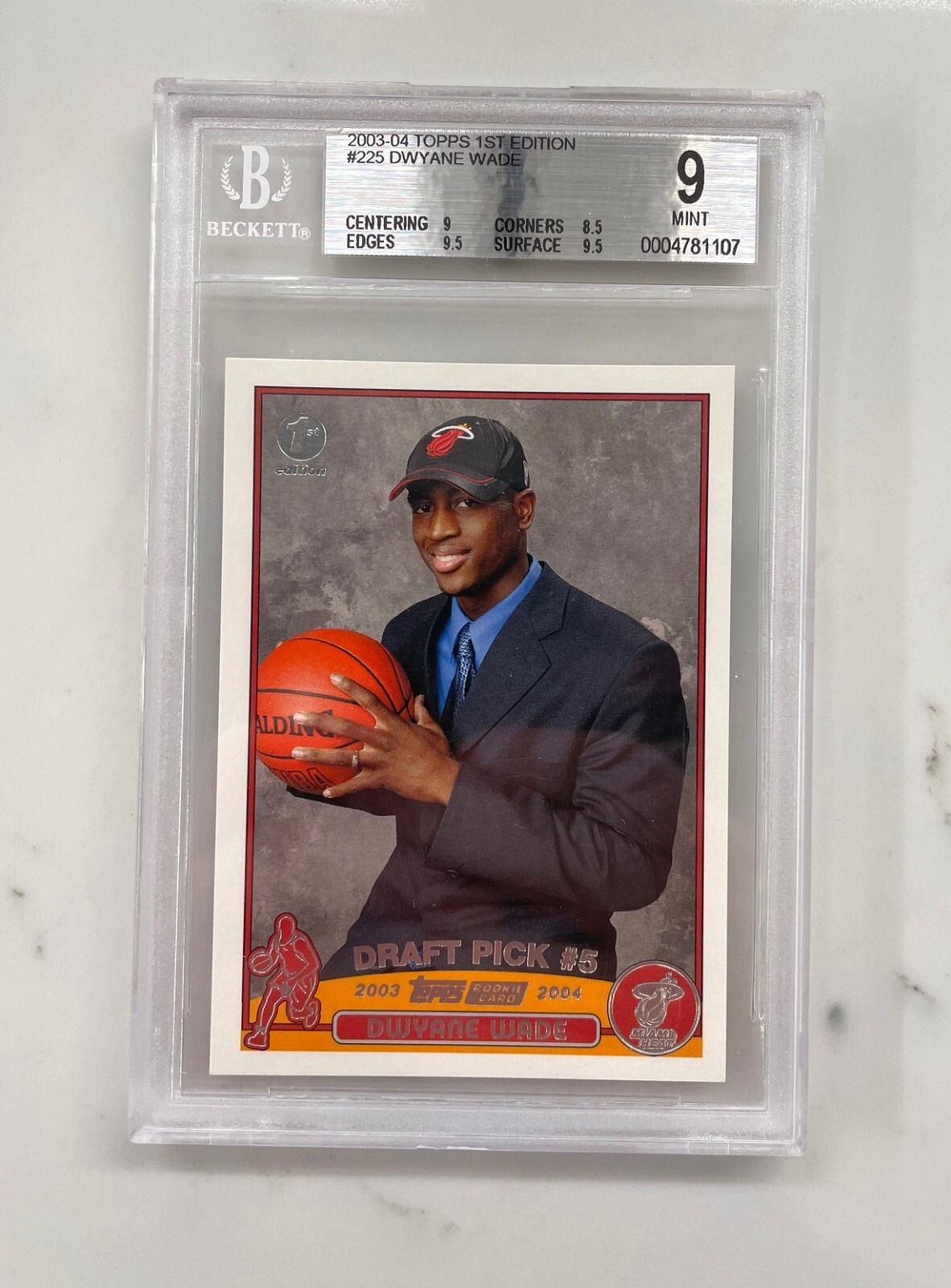 2003-04 Topps #225 Dwyane Wade 1st Edition RC Miami Heat BGS 9 MINT  Subgrades!