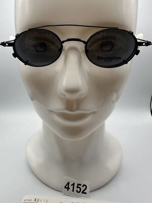 New Vintage Revolution Eyewear With Sun Shade RE072 Matte Black 41 19 140