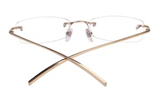 100% Pure Titanium Rimless Glasses Frame Classic Eyeglasses Rx Clear Lenses