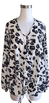 143 Story by Line Up Leopard Print Top Women Large Animal Print Top NWOT