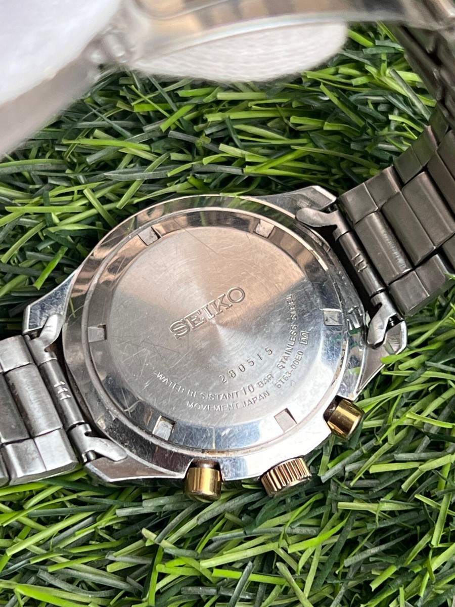 SEIKO クロノグラフ 6T63ー00E0 Vintage Seiko Chronograph 100M 6T63-00E0 Quartz Japan Made