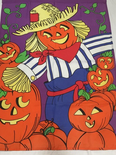 "Halloween PARCHE DE CALABAZA ESPANTAPÁJAROS CALABAZA Jardín Bandera Decorativa 29.5"" x 42.5" - Imagen 4 de 8