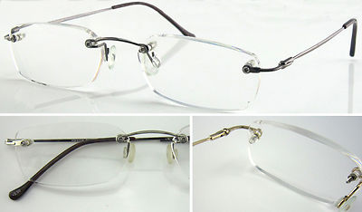 Hervorragende Qualität randlose Lesebrille flexibler Stahlarm leichter Stil HM06
