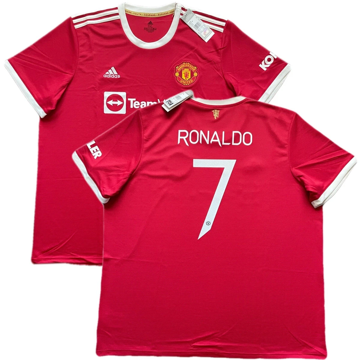 2021/22 Manchester United UCL Home Jersey Ronaldo 3XL Adidas Soccer NEW | eBay