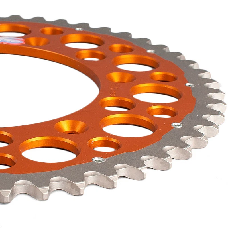 Piñón doble anillo Renthal KTM SX SXF EXC-F Husqvarna TC FE TE FC 50T naranja Foto 2 de 4