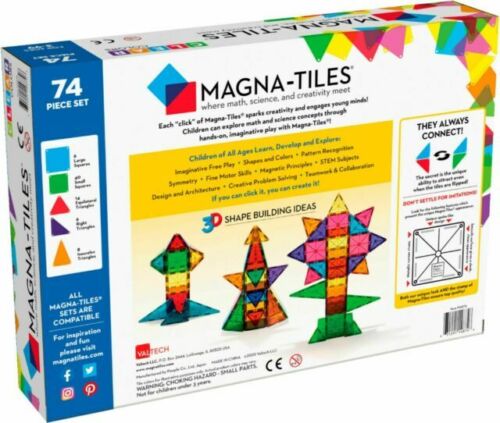 Magnetic Tiles Building Blocks Game Set Toys,Magnet Stacking Blocks,  Magnetic Tiles for Girls and Boys Birthday Gift by Casewin (100 PC Set)  (Random