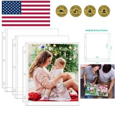 30 Pack 8x10 Photo Sleeves for 3 Ring Binder 60 Pictures, Heavy-Duty Archival...