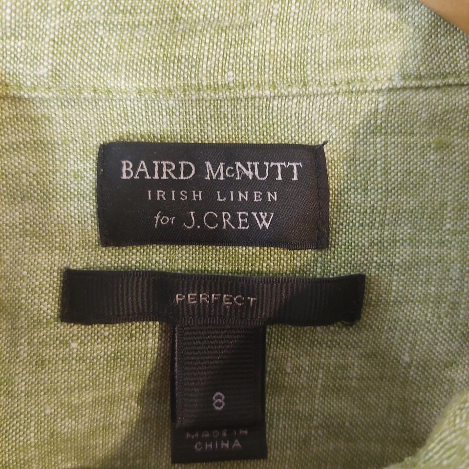 Camisa J Crew Baird McNutt Irlandesa Lino Abotonada Verde Talla 8 Foto 2 de 4