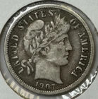 1907 10c Barber Dime ** L2822