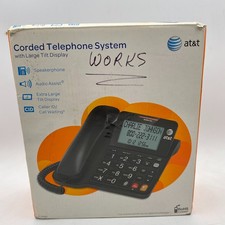 AT T CL2940 Corded Speakerphone Big Button Tilt Display Caller ID Black w/ Box
