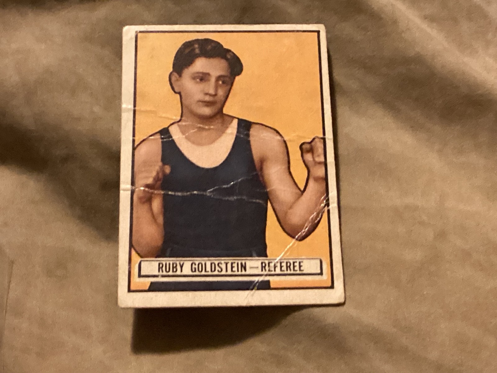 RUBY GOLDSTEIN 1951 TOPPS RINGSIDE BOXING #46 - Very Good - Lite Corner Wear -