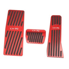 3PCS Anti-Slip Aluminum Brake Gas Dead Pedal Pads,Auto No Drilling RED