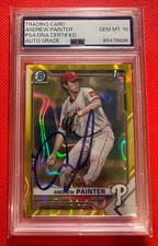 2021 ANDREW PAINTER 1ST BOWMAN CHROME LAVA /75 IP AUTO-PSA CERT & AUTO GRADE 10