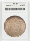 1882-S Morgan Silver Dollar ANACS "Soapbox Holder" MS 64 (Toned)
