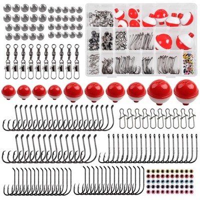 Fishing Bobbers Tackle Kit, 205pcs Basic Tackle Box Fishing Accessories Inclu...