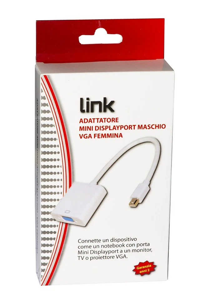 ADATTATORE MINI DISPLAYPORT MASCHIO - VGA FEMMINA - Immagine 3 di 4