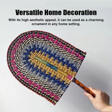 Handwoven Straw Fan Wall Art Decor Decorative Accessory Handmade Fan With FXEL