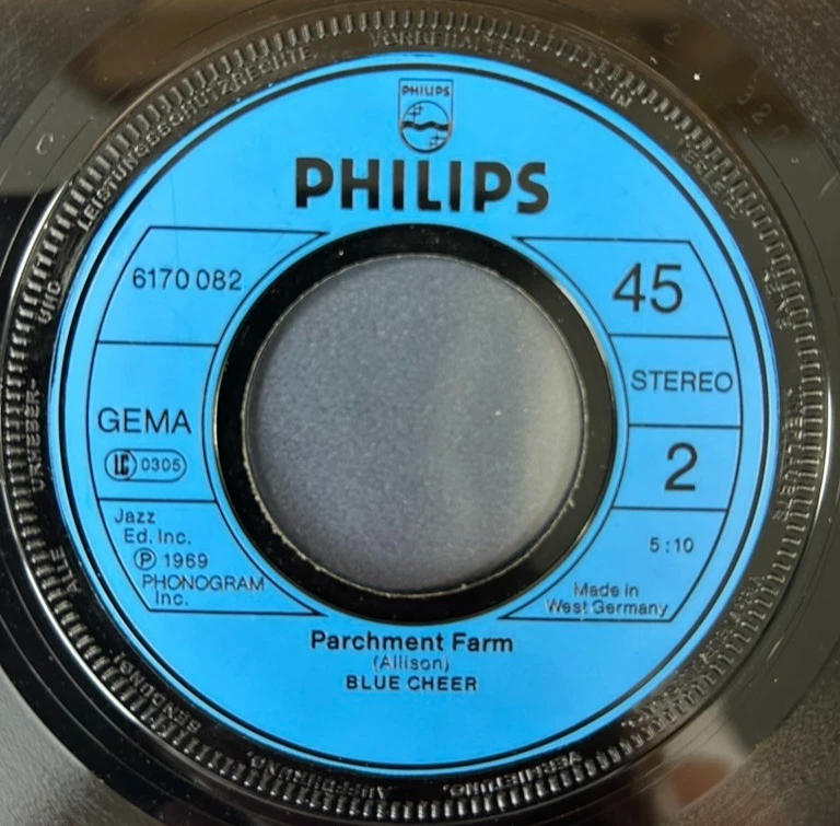 BLUE CHEER 'SUMMERTIME BLUES' 7'' SINGLE PHILIPS RECORDS 6170-082 1981 - Image 4 of 4