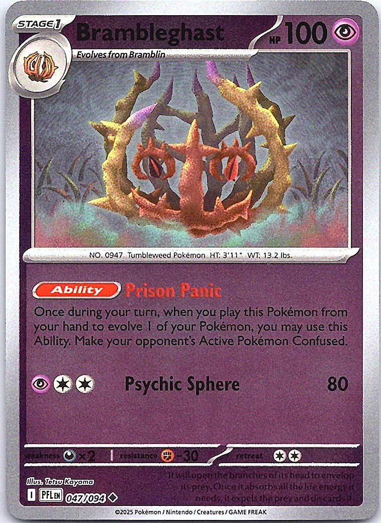 Brambleghast Reverse Holo Uncommon ME02: Phantasmal Flames 047/094 NM