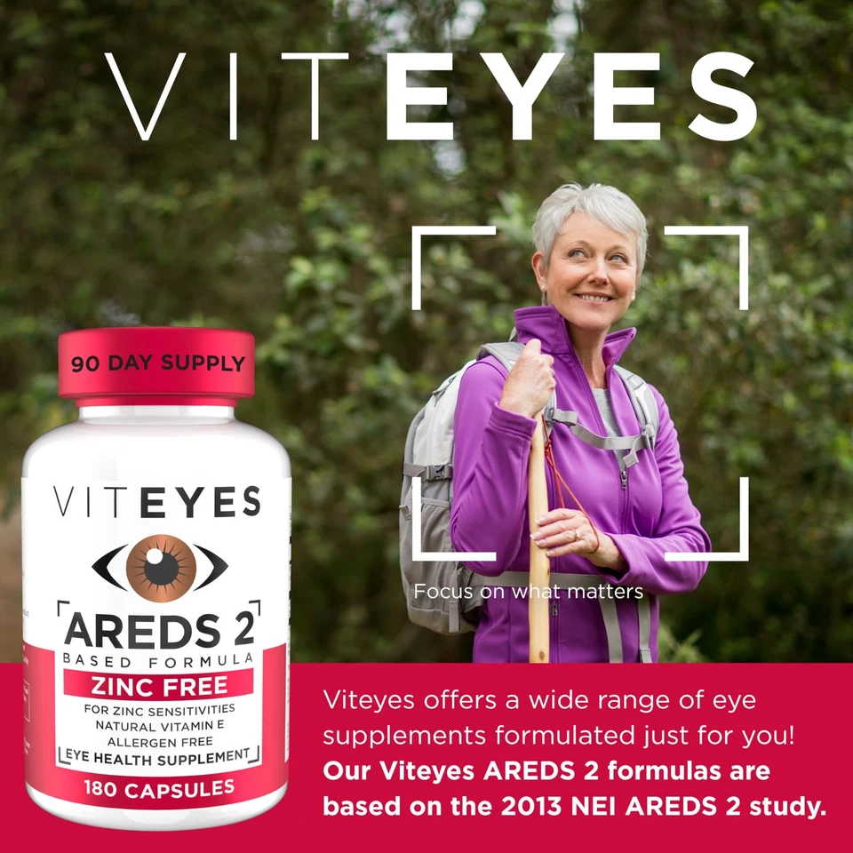 Viteyes AREDS 2 Cápsulas Naturales Sin Zinc Soporte Macular Sin Alérgenos con... Foto 2 de 4