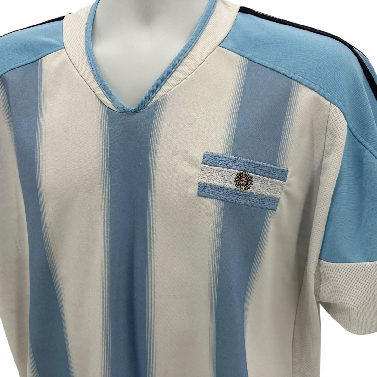 Vintage Argentina Mens XL Jersey Futbol Soccer Blue White No. 8 O