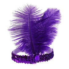 Sequins Feather Headpiece Headband 1920s Carnival Party Headwear Women Girls