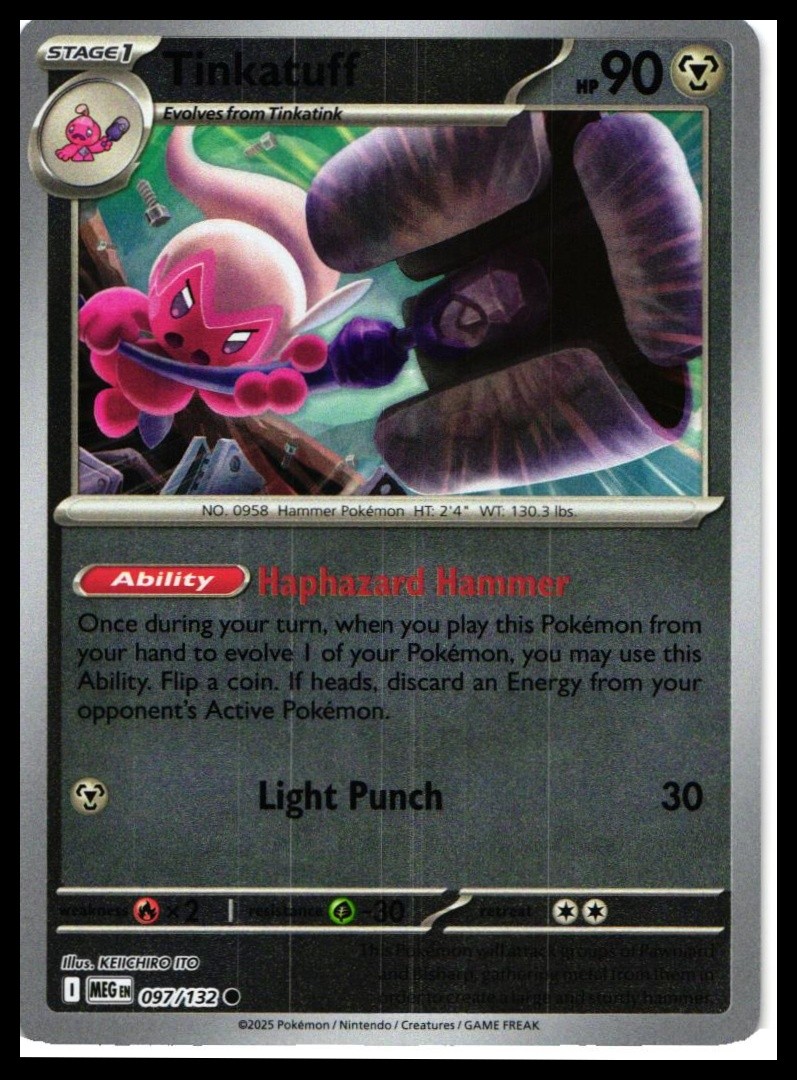 Tinkatuff #097/132 Reverse Holo ME01: Mega Evolution Near Mint or Better