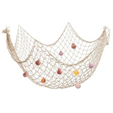 Fish Net Wall Decor with Shells - Fishing Net Decorative Nautical Mediterranean