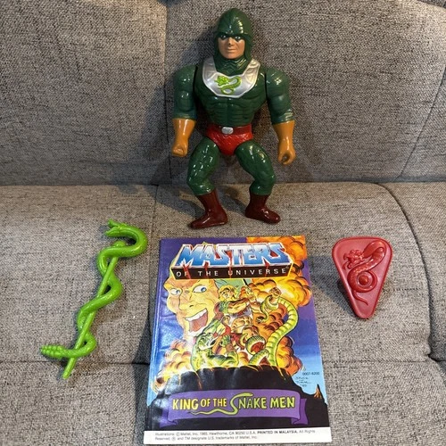 MOTU King Hiss Masters Universe Vintage 1985 He-Man Figure Complete W/ Comic