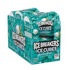 6Pk Ice Breakers Ice Cubes Wintergreen Sugar Free Chewing Gum Bottles 3.24 Oz.