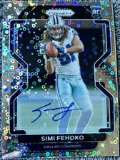 2021 Panini Prizm No Huddle Auto Simi Fehoko #371 Rookie Auto RC Dallas Cowboys