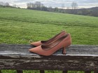 Lola Pump Heels by Caverley In Terra Cotta Fabric Size 38 (Size 7) — photo 1