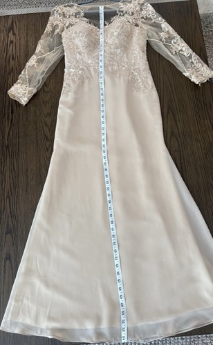 Wedding Dress Lan Ting Bride TS Couture Ivory Illusion A-Line Sleeve Small NEW! - Afbeelding 10 van 16
