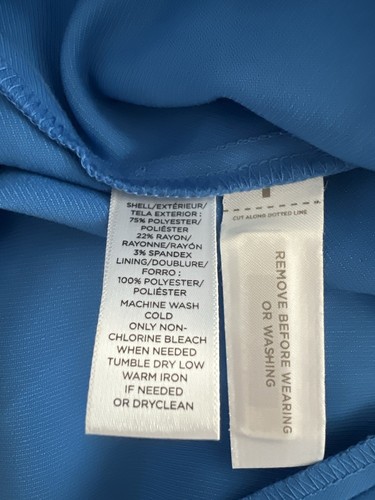 Ann Taylor Loft Sheath Blue Eyelet Dress 00 Petite - Picture 7 of 7